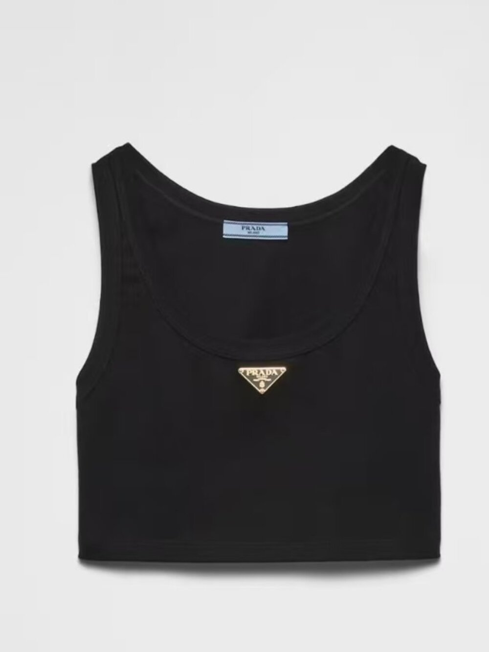Prada Black Knit Cropped Tank Top